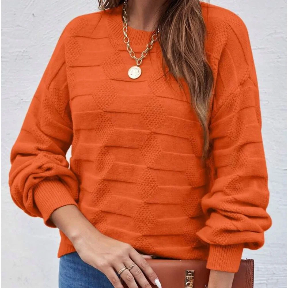 New orange long sleeve soft sweater - Picture 2 of 7